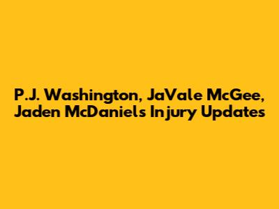 P.J. Washington, JaVale McGee, Jaden McDaniels Injury Updates