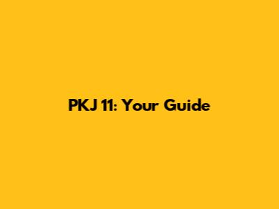 PKJ 11: Your Guide