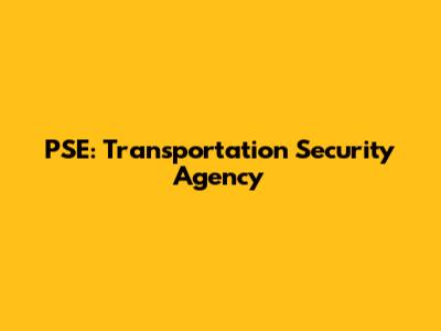 PSE: Transportation Security Agency