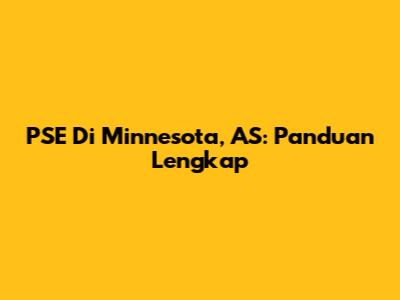 PSE Di Minnesota, AS: Panduan Lengkap