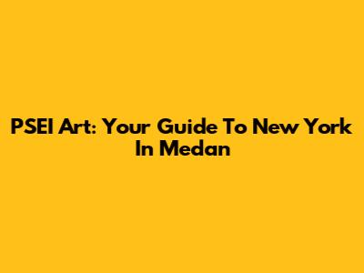 PSEI Art: Your Guide To New York In Medan