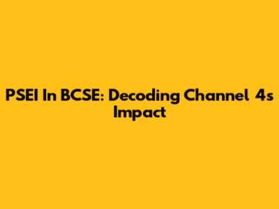 PSEI In BCSE: Decoding Channel 4's Impact
