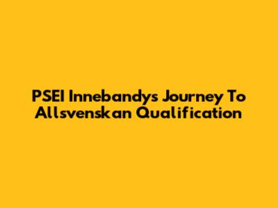 PSEI Innebandy's Journey To Allsvenskan Qualification