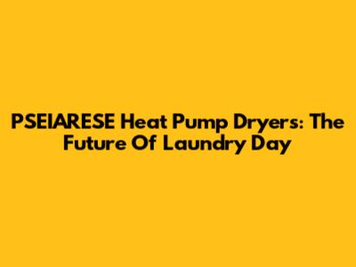PSEIARESE Heat Pump Dryers: The Future Of Laundry Day