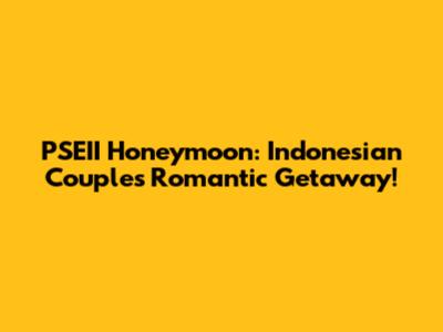 PSEII Honeymoon: Indonesian Couple's Romantic Getaway!