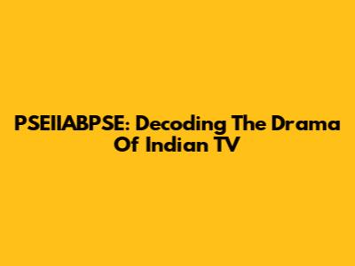 PSEIIABPSE: Decoding The Drama Of Indian TV