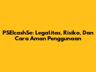 PSEIcashSe: Legalitas, Risiko, Dan Cara Aman Penggunaan