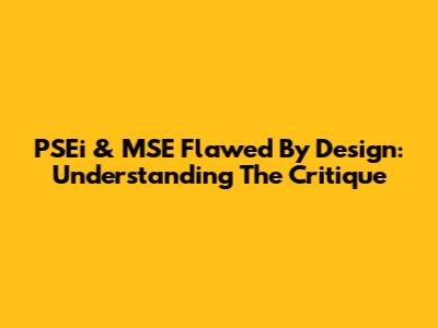 PSEi & MSE Flawed By Design: Understanding The Critique