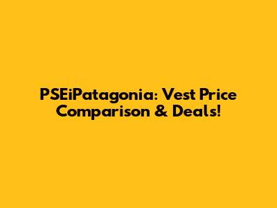 PSEiPatagonia: Vest Price Comparison & Deals!