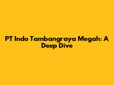 PT Indo Tambangraya Megah: A Deep Dive