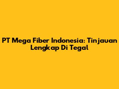 PT Mega Fiber Indonesia: Tinjauan Lengkap Di Tegal