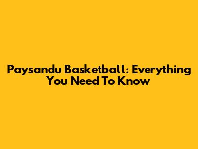 Paysandu Basketball: Everything You Need To Know
