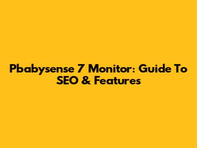 Pbabysense 7 Monitor: Guide To SEO & Features