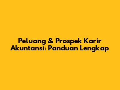 Peluang & Prospek Karir Akuntansi: Panduan Lengkap