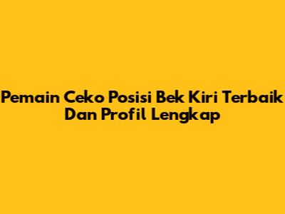 Pemain Ceko Posisi Bek Kiri Terbaik Dan Profil Lengkap