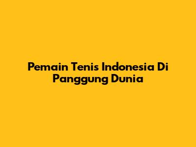 Pemain Tenis Indonesia Di Panggung Dunia
