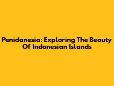 Penidanesia: Exploring The Beauty Of Indonesian Islands
