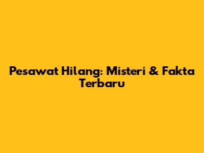 Pesawat Hilang: Misteri & Fakta Terbaru