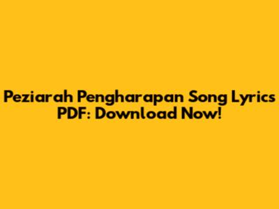 Peziarah Pengharapan Song Lyrics PDF: Download Now!