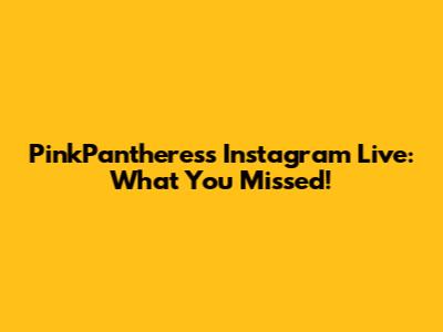 PinkPantheress Instagram Live: What You Missed!