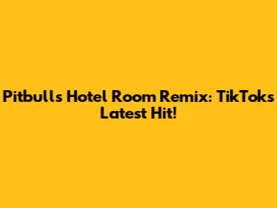 Pitbull's Hotel Room Remix: TikTok's Latest Hit!