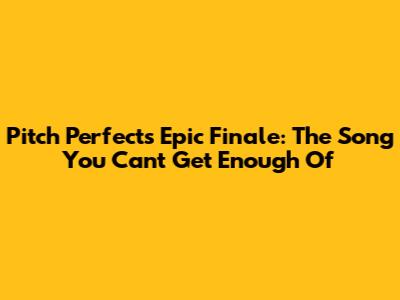 Pitch Perfect's Epic Finale: The Song You Can't Get Enough Of