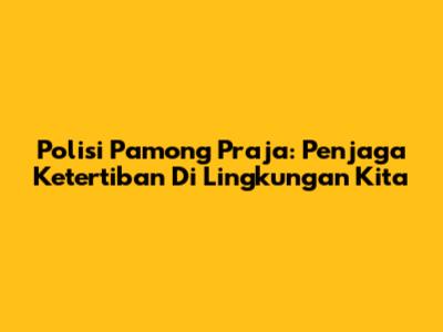 Polisi Pamong Praja: Penjaga Ketertiban Di Lingkungan Kita