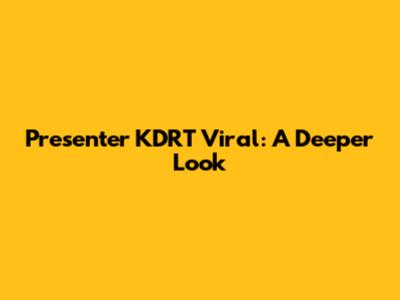 Presenter KDRT Viral: A Deeper Look