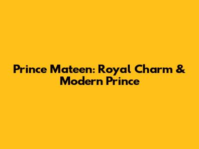 Prince Mateen: Royal Charm & Modern Prince
