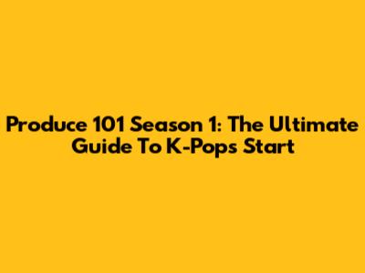 Produce 101 Season 1: The Ultimate Guide To K-Pop's Start