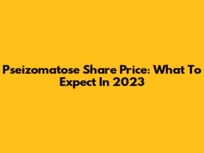 Pseizomatose Share Price: What To Expect In 2023