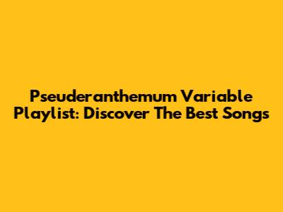 Pseuderanthemum Variable Playlist: Discover The Best Songs