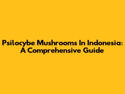 Psilocybe Mushrooms In Indonesia: A Comprehensive Guide