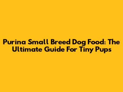 Purina Small Breed Dog Food: The Ultimate Guide For Tiny Pups