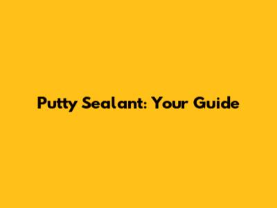 Putty Sealant: Your Guide