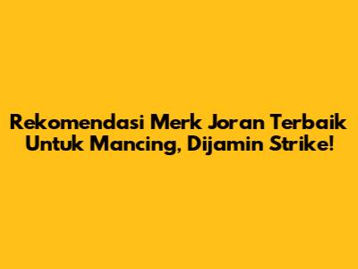 Rekomendasi Merk Joran Terbaik Untuk Mancing, Dijamin Strike!
