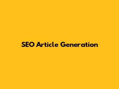 SEO Article Generation