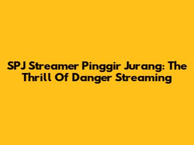 SPJ Streamer Pinggir Jurang: The Thrill Of Danger Streaming