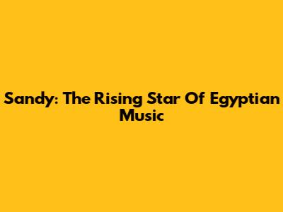 Sandy: The Rising Star Of Egyptian Music
