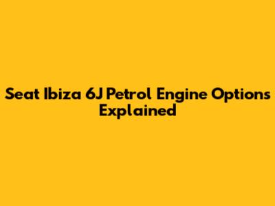 Seat Ibiza 6J Petrol Engine Options Explained