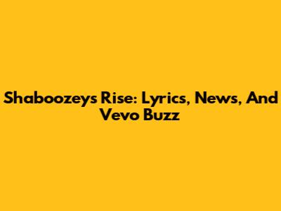 Shaboozey's Rise: Lyrics, News, And Vevo Buzz