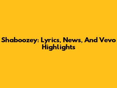 Shaboozey: Lyrics, News, And Vevo Highlights