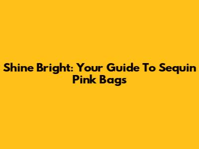 Shine Bright: Your Guide To Sequin Pink Bags