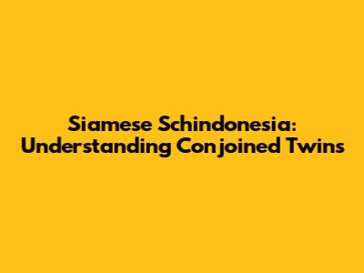 Siamese Schindonesia: Understanding Conjoined Twins
