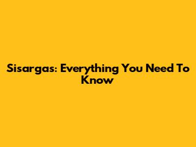 Sisargas: Everything You Need To Know