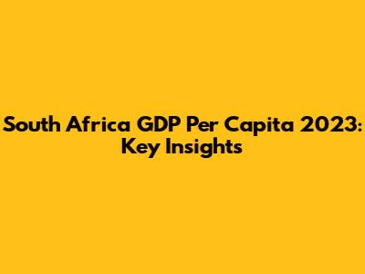 South Africa GDP Per Capita 2023: Key Insights