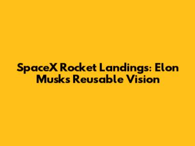 SpaceX Rocket Landings: Elon Musk's Reusable Vision