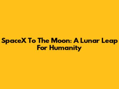 SpaceX To The Moon: A Lunar Leap For Humanity