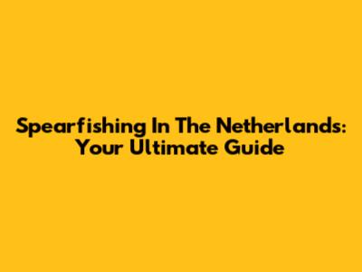 Spearfishing In The Netherlands: Your Ultimate Guide