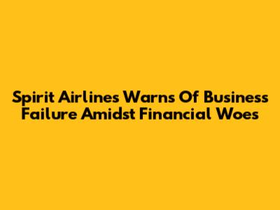 Spirit Airlines Warns Of Business Failure Amidst Financial Woes